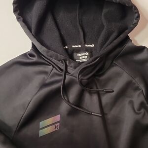 Hurley Black Hoodie with Iridescent Logo